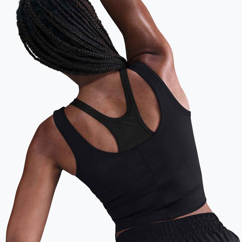 Damen Trainingstop Nike One Fitted Dri-Fit Cropped Tank schwarz/dunkel rauchgrau 5