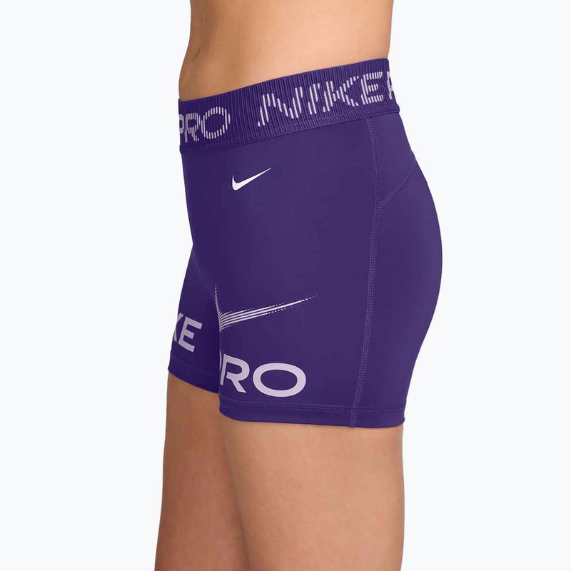 Damen Biker-Shorts Nike Pro Mid-Rise Biker 3" court purple/doll/white 4