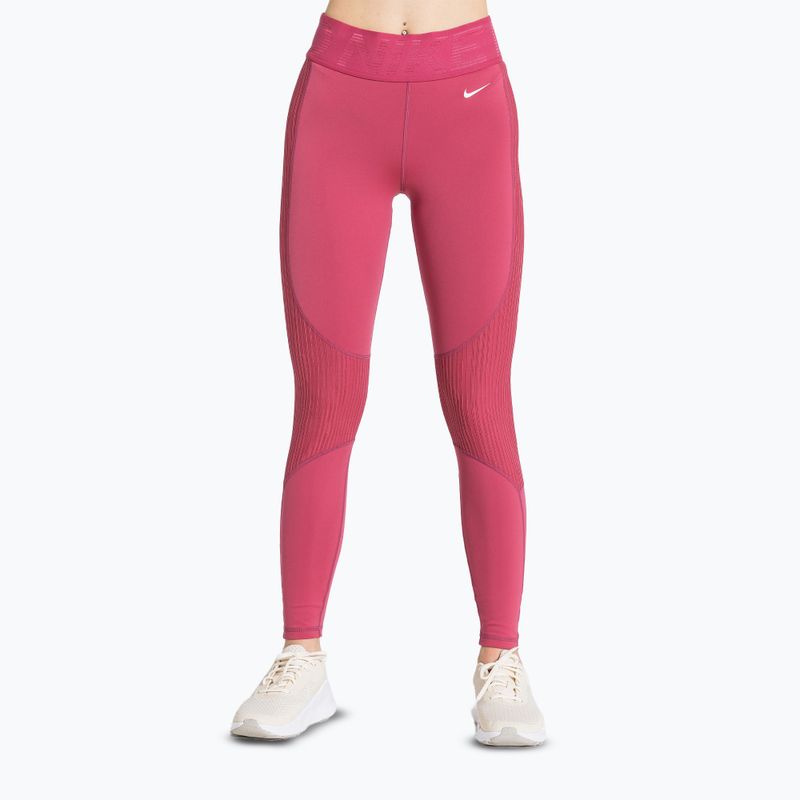 Damen Trainingsleggings Nike Pro High-Waisted sweet beet/white