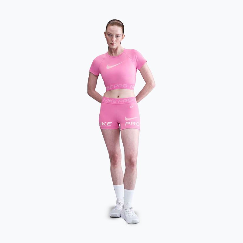 Nike Pro Dri-Fit Grafik Cropped verspieltes rosa/rosa Schaumstoff/weißes Damen Trainingstop 2