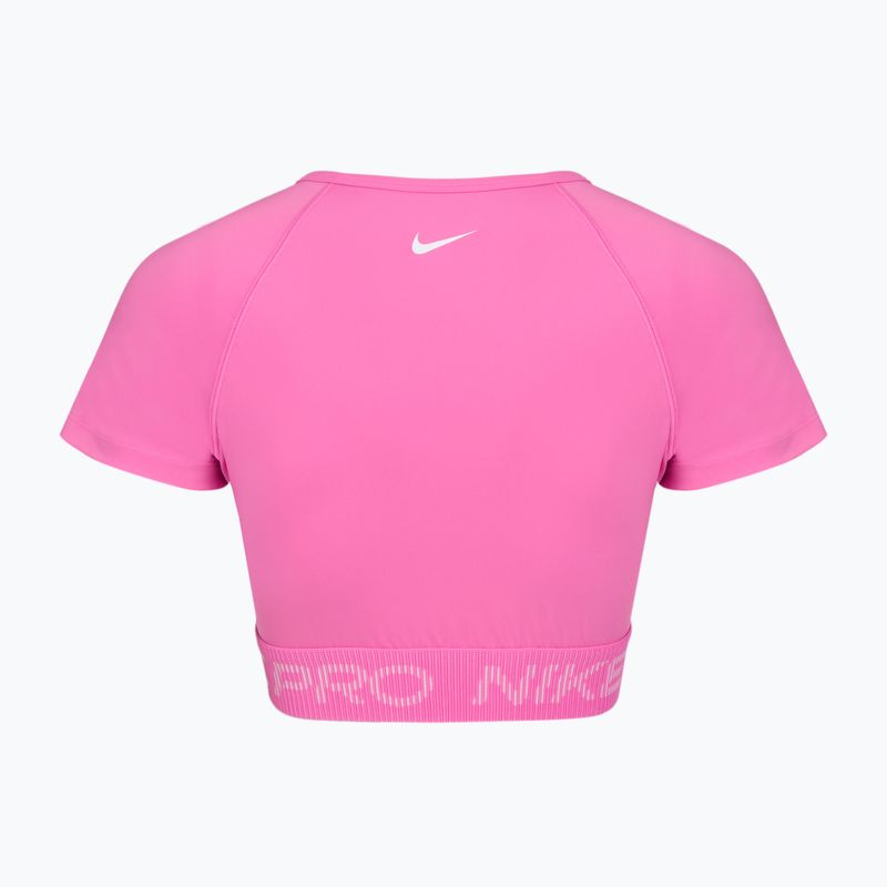 Nike Pro Dri-Fit Grafik Cropped verspieltes rosa/rosa Schaumstoff/weißes Damen Trainingstop 8
