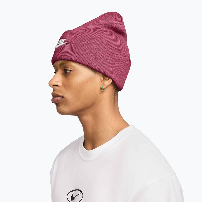 Wintermütze Nike Peak Futura Beanie sweet beet/white 2