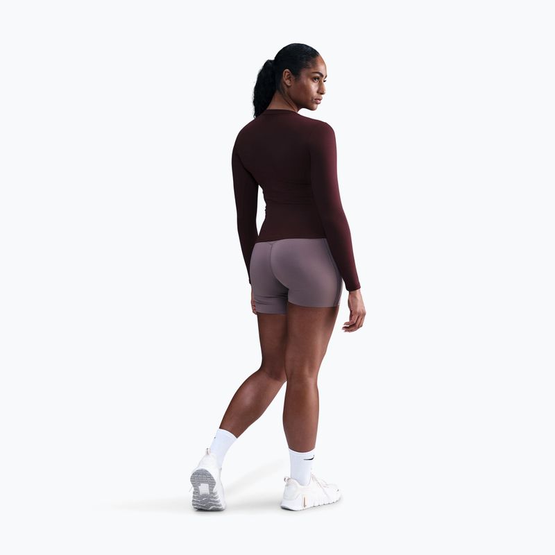 Damen-Langarmshirt Nike One Fitted Dri-Fit burgundy crush/white 3
