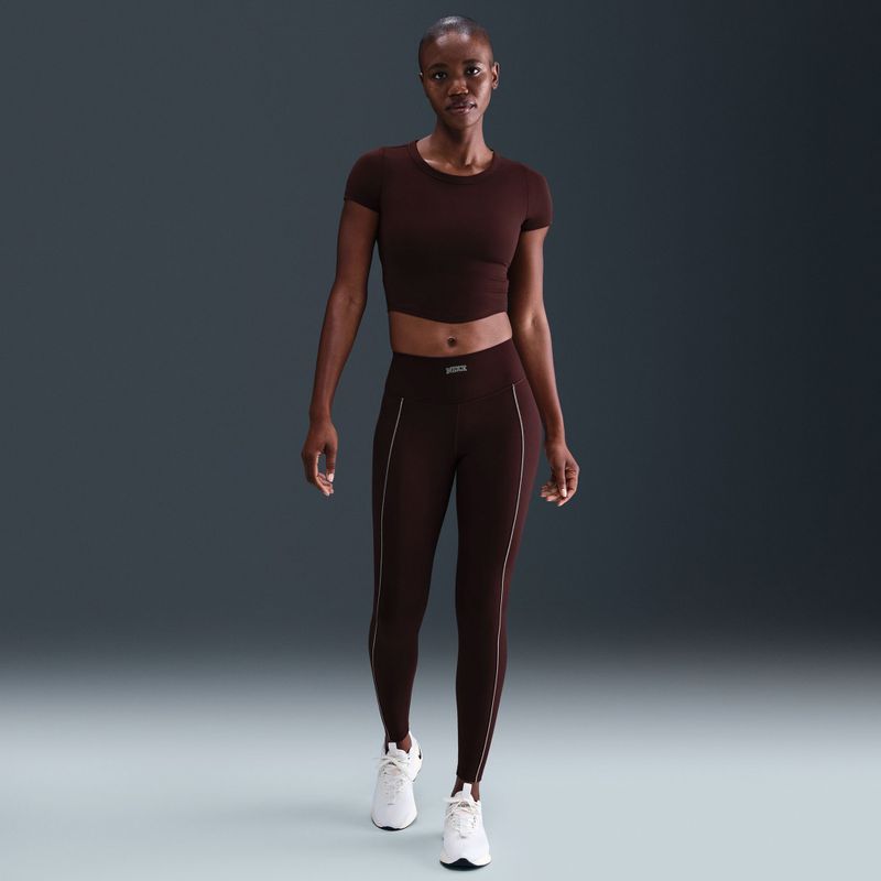 Damenleggings Nike One High-Waisted burgundy crush 8