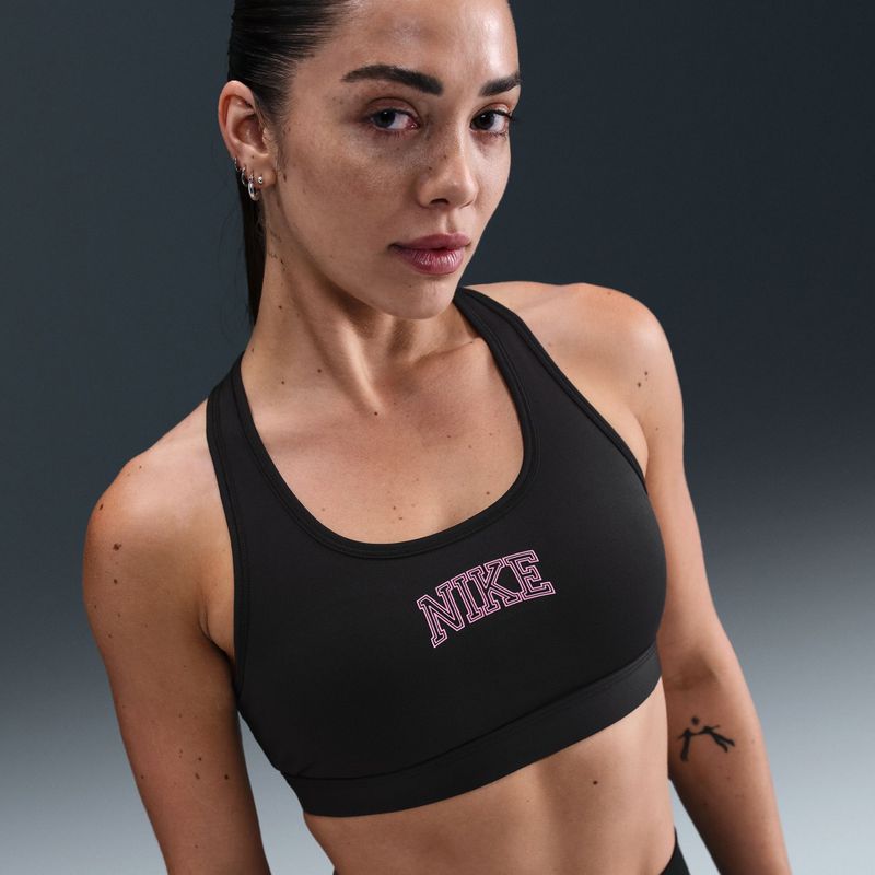 Nike Swoosh Medium Support Trainings-BH schwarz 8