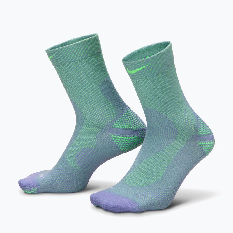Socken Nike Running Lightweight Micro Crew iron purple/voltage green/voltage green