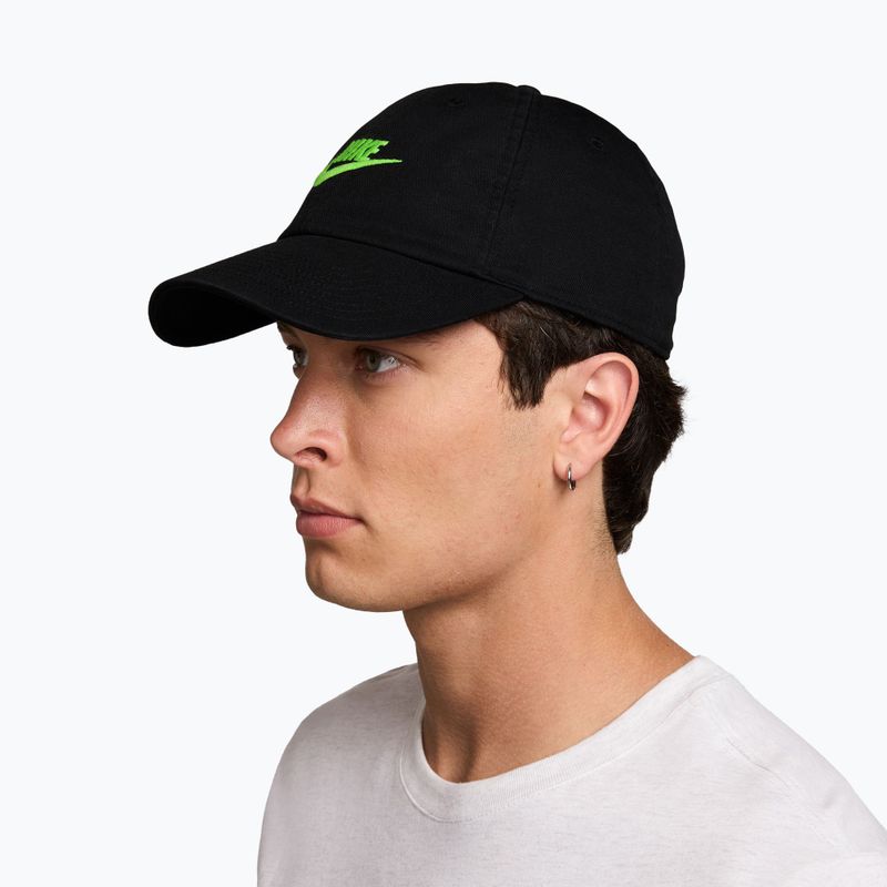 Cap Nike Club Unstructured Futura Wash black/mean green 3