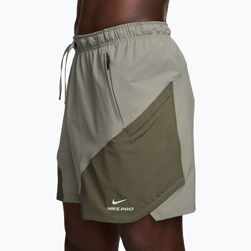 Herren-Shorts Nike Pro Training Dri-Fit 6" light army/medium olive/light liquid lime 3