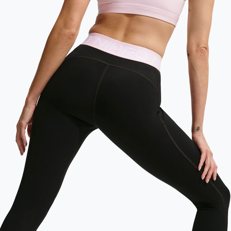 Damenleggings Nike Pro Mid-Rise Full black/pink foam/white 5
