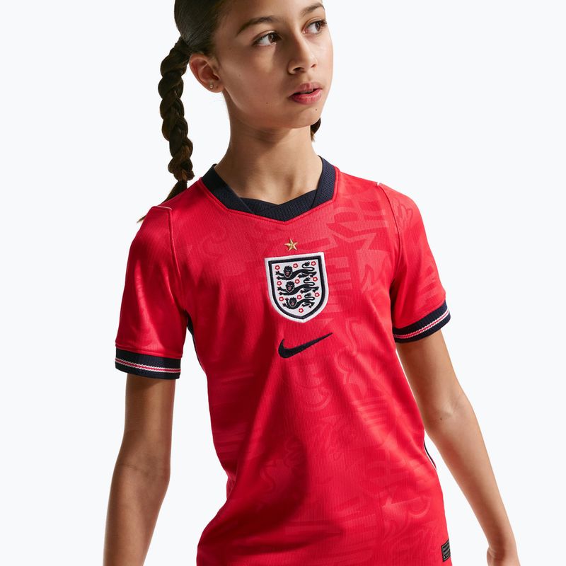 Kinder-Fußballtrikot Nike England 2026 Stadium Away speed red/obsidian/white/obsidian 7