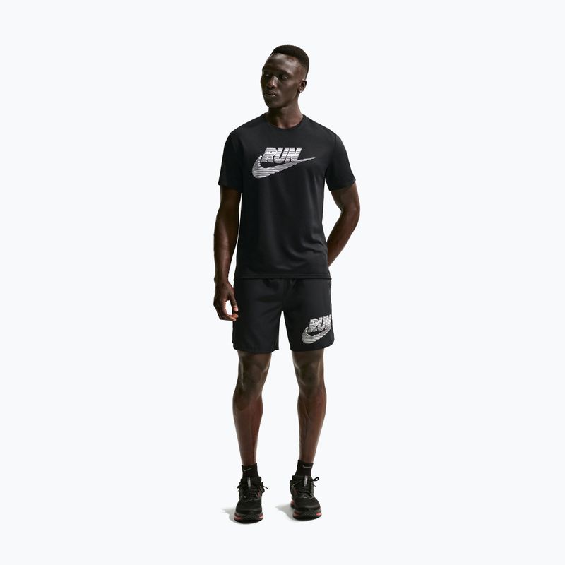Herren-Laufshirt Nike Miler Dri-Fit UV black/white 2