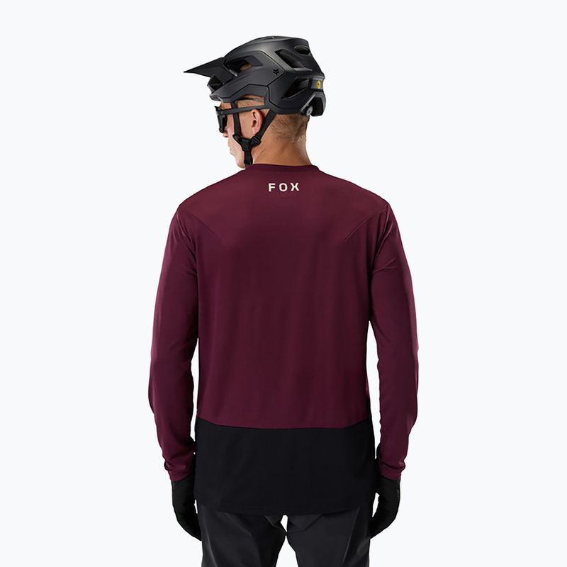 Herren-Radlongsleeve Fox Racing Ranger Fox Head LS dark maroon 2
