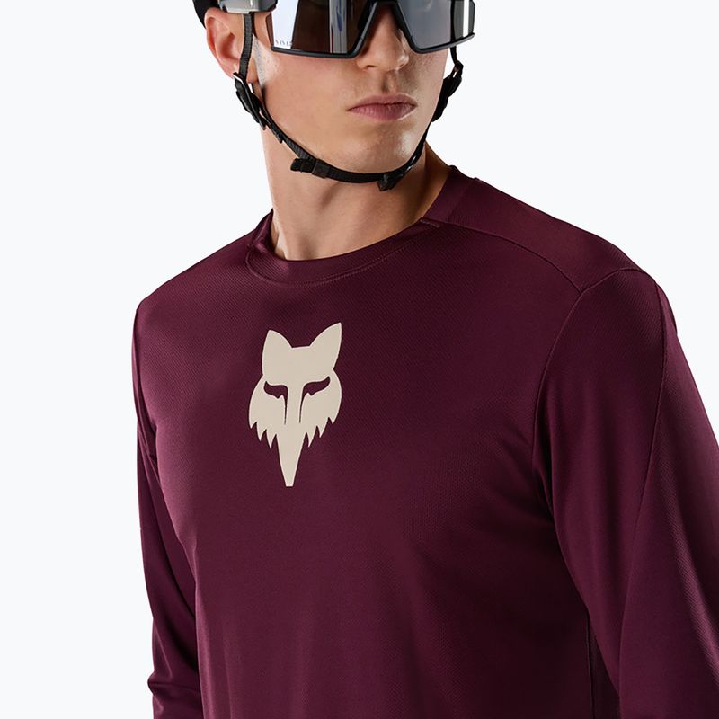 Herren-Radlongsleeve Fox Racing Ranger Fox Head LS dark maroon 3