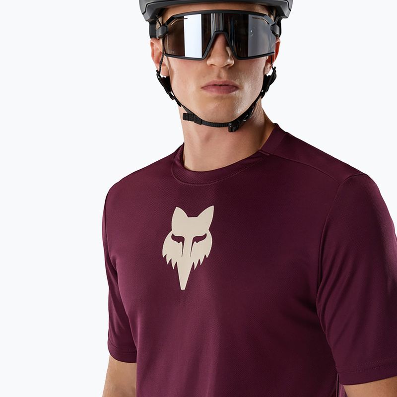 Herren-Fahrradtrikot Fox Racing Ranger Fox Head SS dark maroon 3