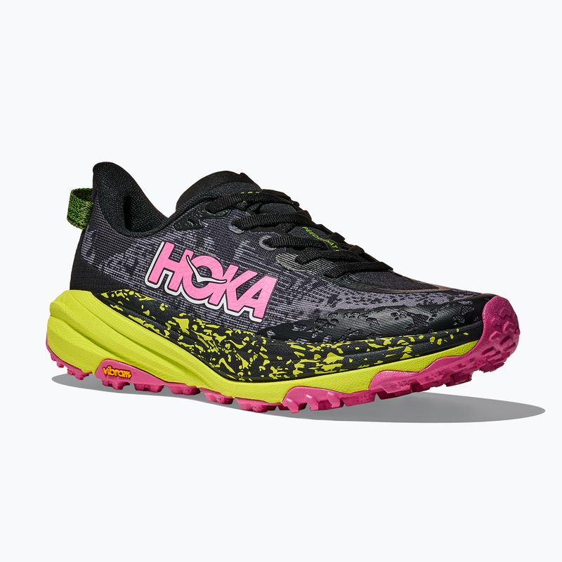 Damen-Laufschuhe HOKA Speedgoat 6 schwarz/neonrosa