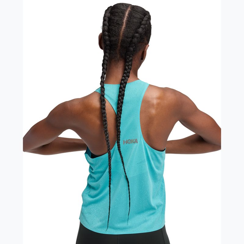Damen-Laufshirt HOKA Race Day Singlet himmelblau 5