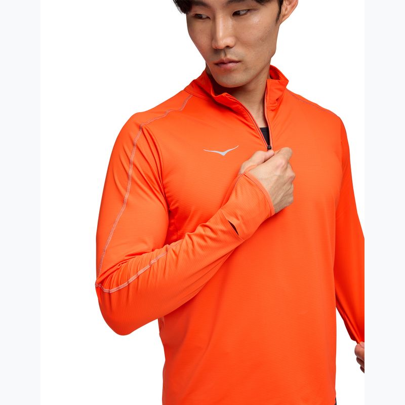 HOKA Herren Laufpullover GlideTech Quarter Zip lava 4