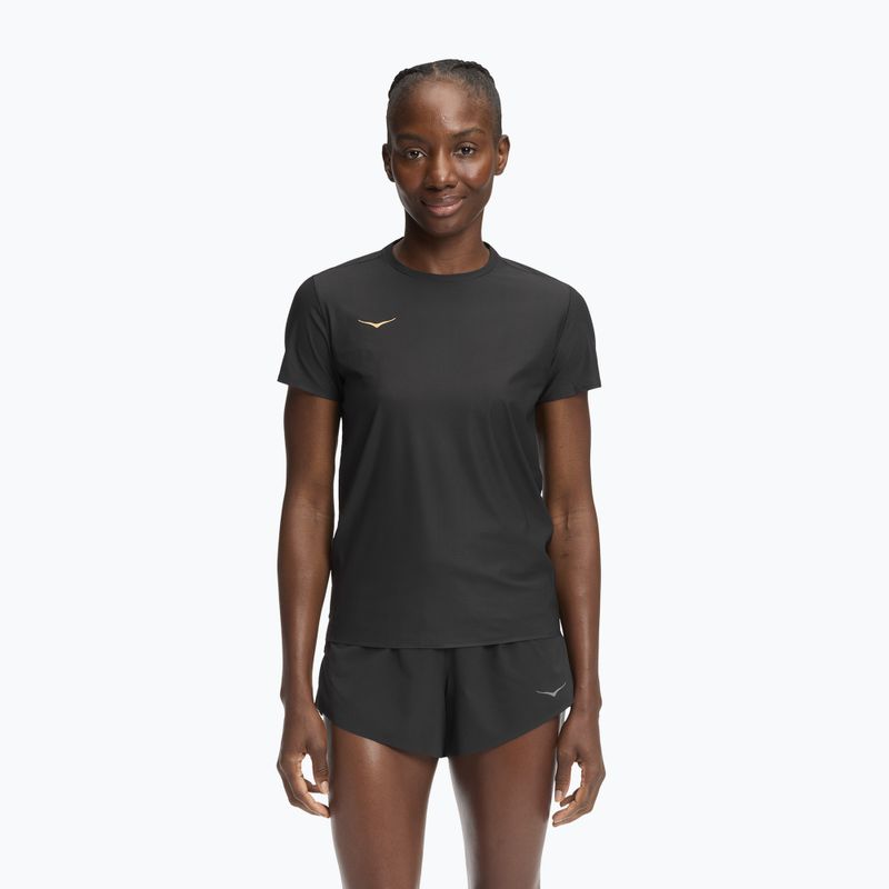 Damen-Laufshirt HOKA Airolite 2.0 schwarz/gold 3