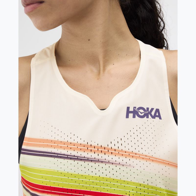 Laufshirt Damen HOKA Race Day Singlet alabaster flare 4