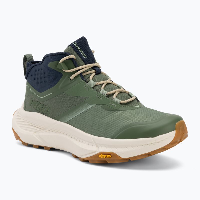 Herren-Trekkingstiefel HOKA Transport Hike GTX nettle leaf/alabaster