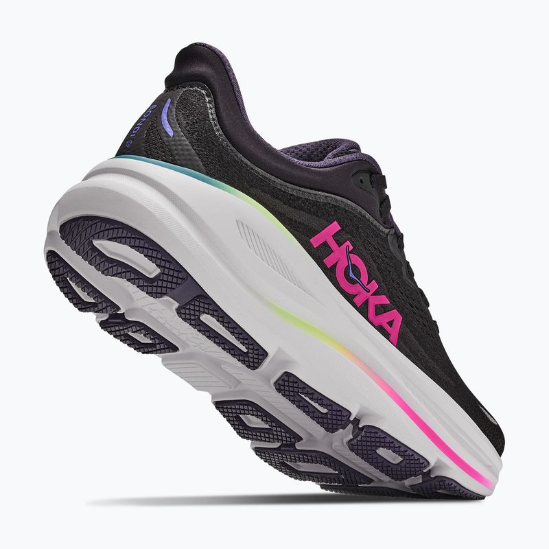 Laufschuhe für Damen HOKA Bondi 9 black/neon dragonfruit 3