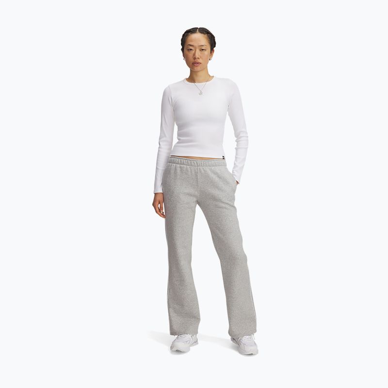 Hose Damen Under Armour Rival Fleece Piped mod gray light heather white 2