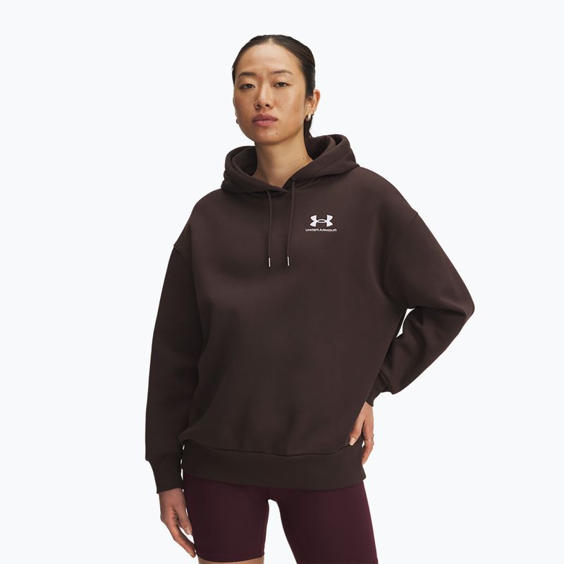 Damen-Sweatshirt Under Armour Icon Fleece Hoodie kona brown/white