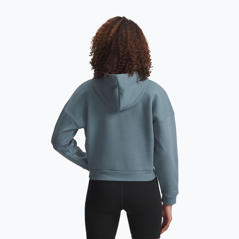 Damen-Hoodie Under Armour Rival Fleece Piped HZ Hoodie jasper blue/white 2