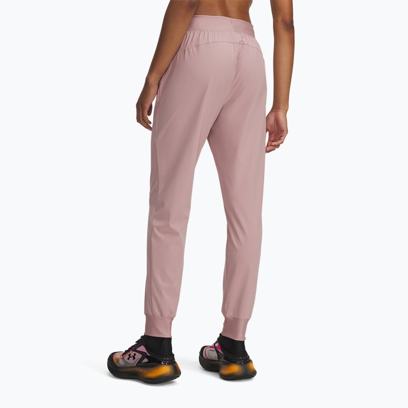 Damen Trainingshose Under Armour Sport High Rise Woven tourmaline pink/maroon mist 3