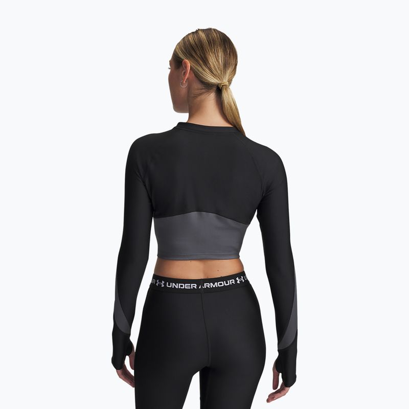 Trainings Longsleeve Damen Under Armour HeatGear Rib 1/4 Zip black/castlerock/white 2