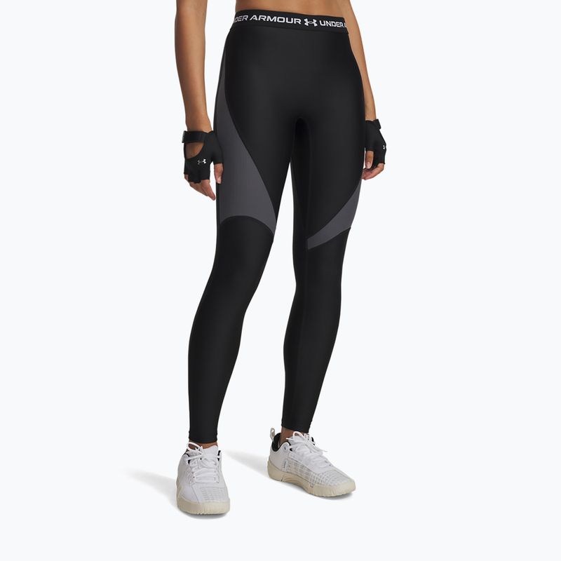 Damenleggings Under Armour HeatGear Rib black/castlerock/white