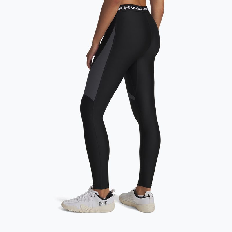 Damenleggings Under Armour HeatGear Rib black/castlerock/white 3
