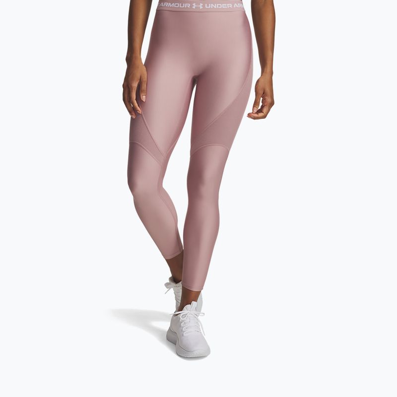 Damen-Leggings Under Armour HeatGear Rib tourmaline pink/tourmaline pink/white