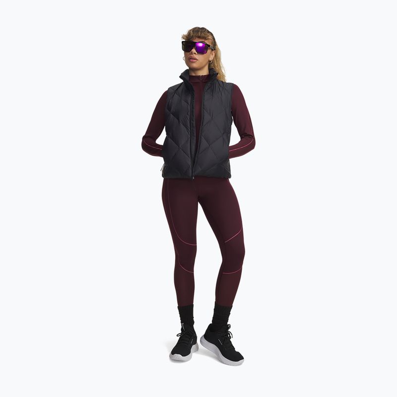 Damen Trainingsleggings Under Armour ColdGear Textured dark maroon/fuchsia dusk/white 2