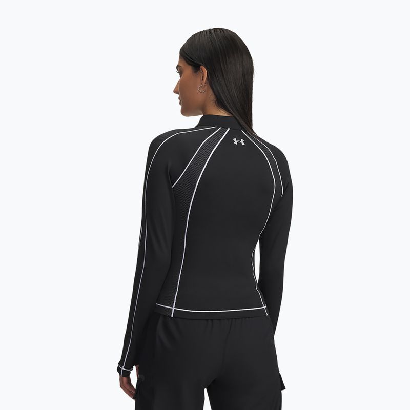Damen Trainings-Longsleeve Under Armour ColdGear Textured 1/2 Zip black/white/metallic silver 3