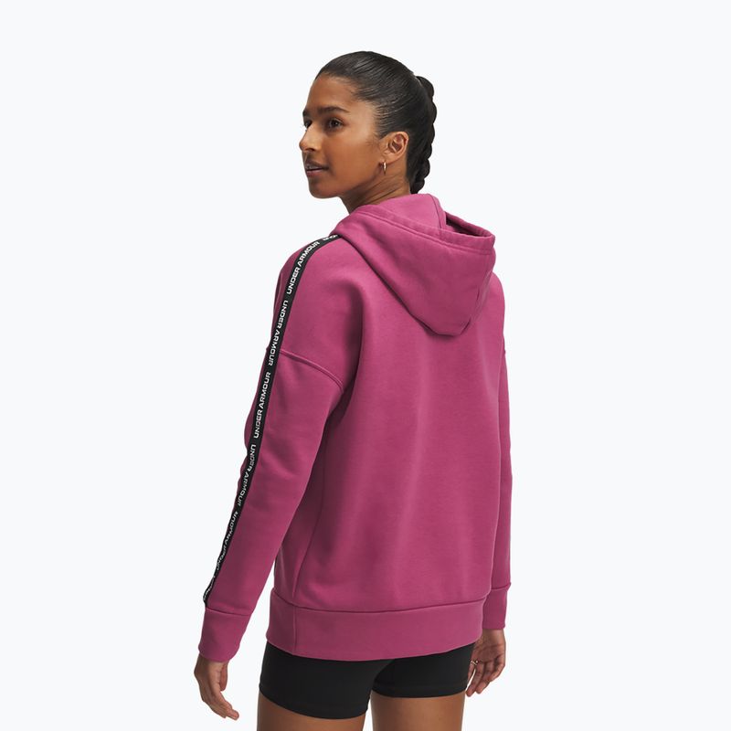 Damen-Hoodie Under Armour Icon Fleece Taped Hoody fuchsia dusk/white 2