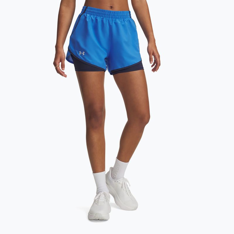 Damen-Laufshorts Under Armour Fly By 2in1 blue atlantis/washed navy/reflective