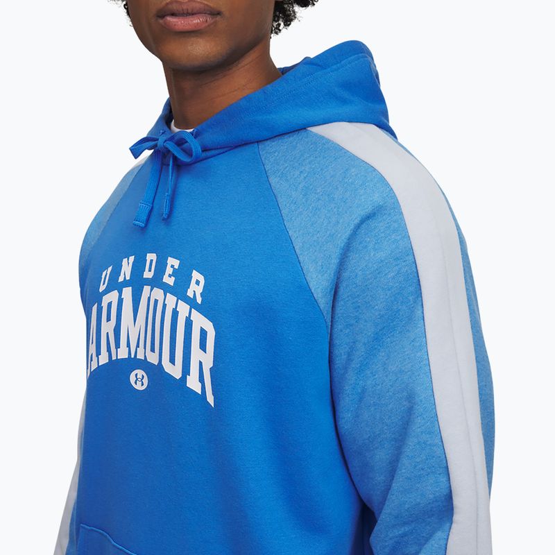 Hoodie Sweatshirt Herren Under Armour Rival Fleece Colorblock Hoodie blue atlantis/white 3