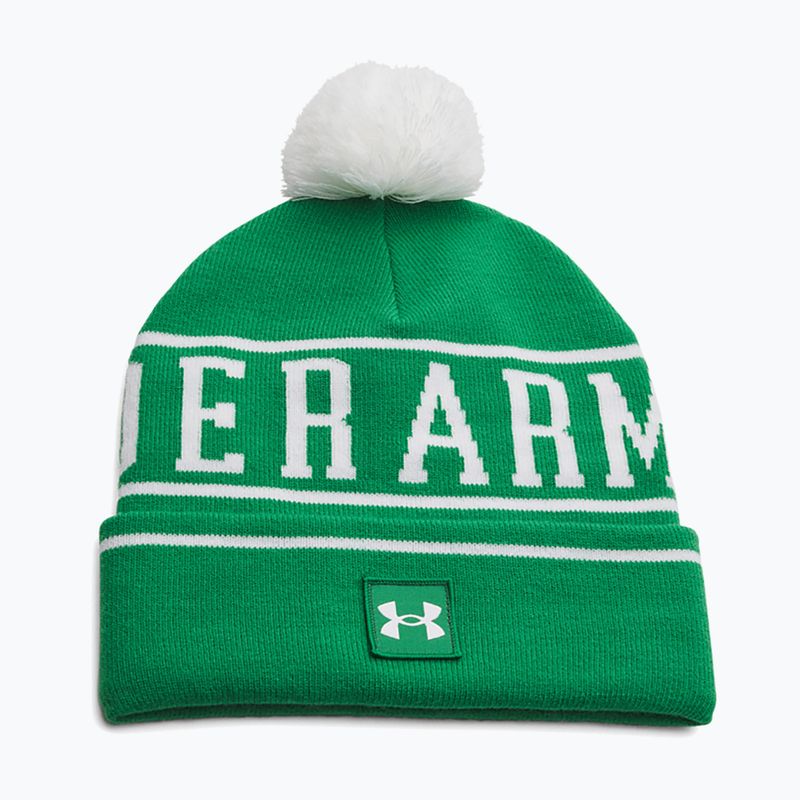 Wintermütze Herren Under Armour Halftime Pom Beanie team kelly green/white/white