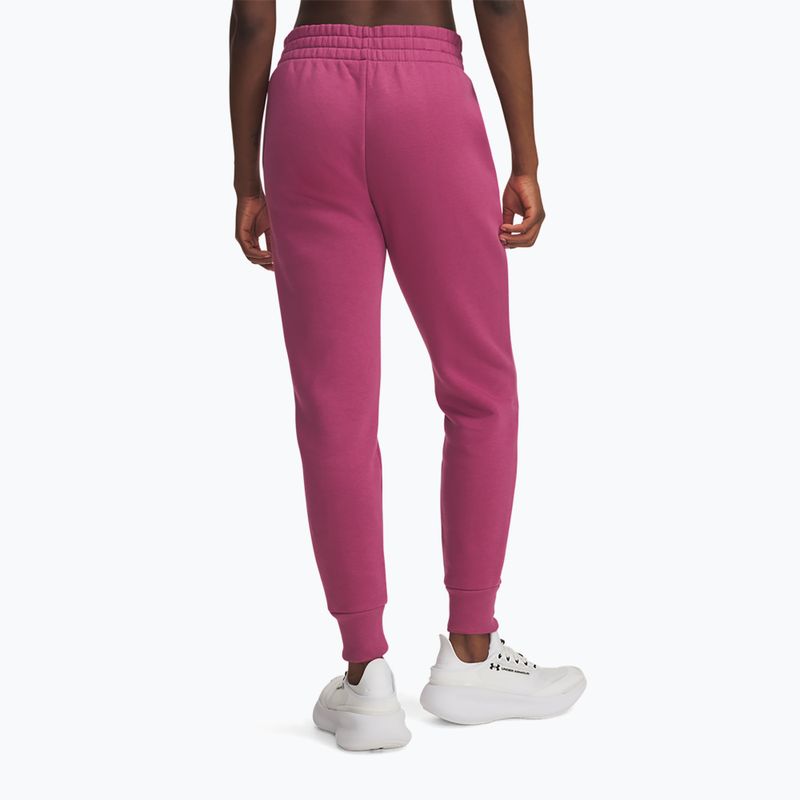 Damenhose Under Armour Rival Fleece dunkelweinrot/weiß fuchsienrosa dämmerung/weiß 3