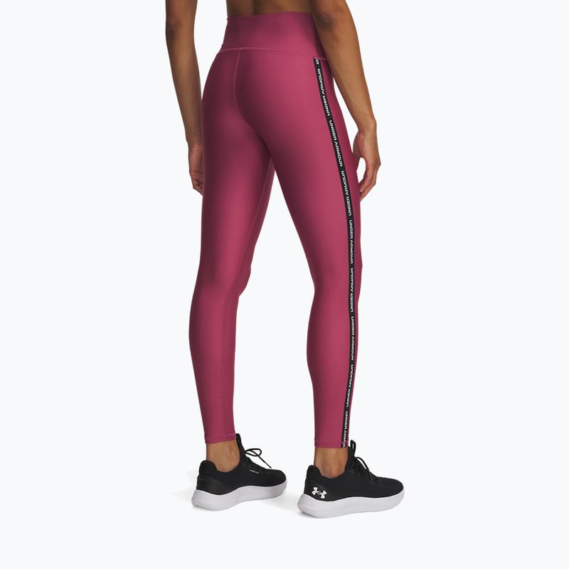 Damenleggings Under Armour Tech Wordmark Tape fuchsia dusk/black/white 3