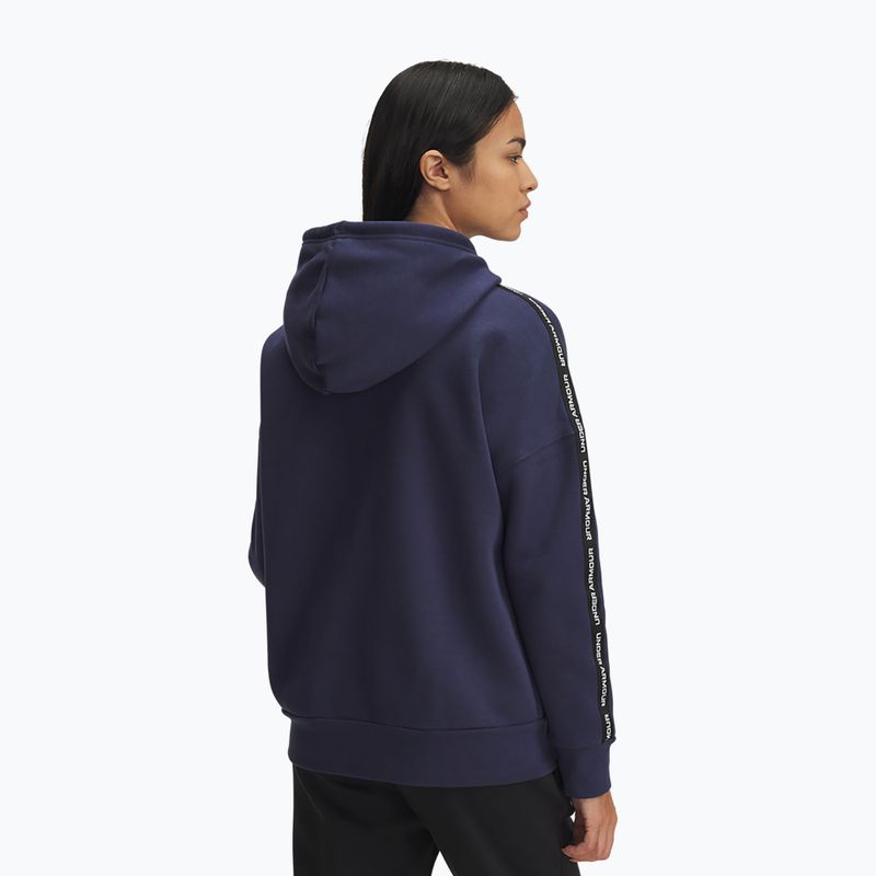 Damen-Hoodie Under Armour Icon Fleece Taped Hoody washed navy/white 2