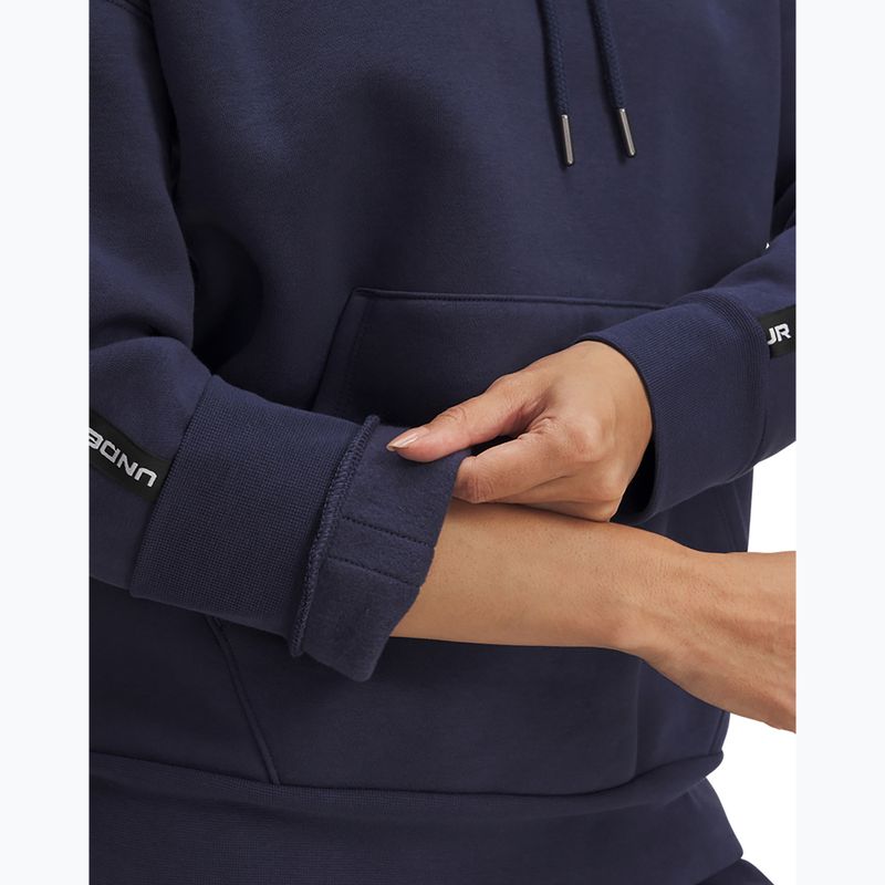 Damen-Hoodie Under Armour Icon Fleece Taped Hoody washed navy/white 3