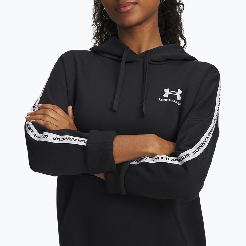 Damen-Hoodie Under Armour Icon Fleece Taped Hoody black/white 3