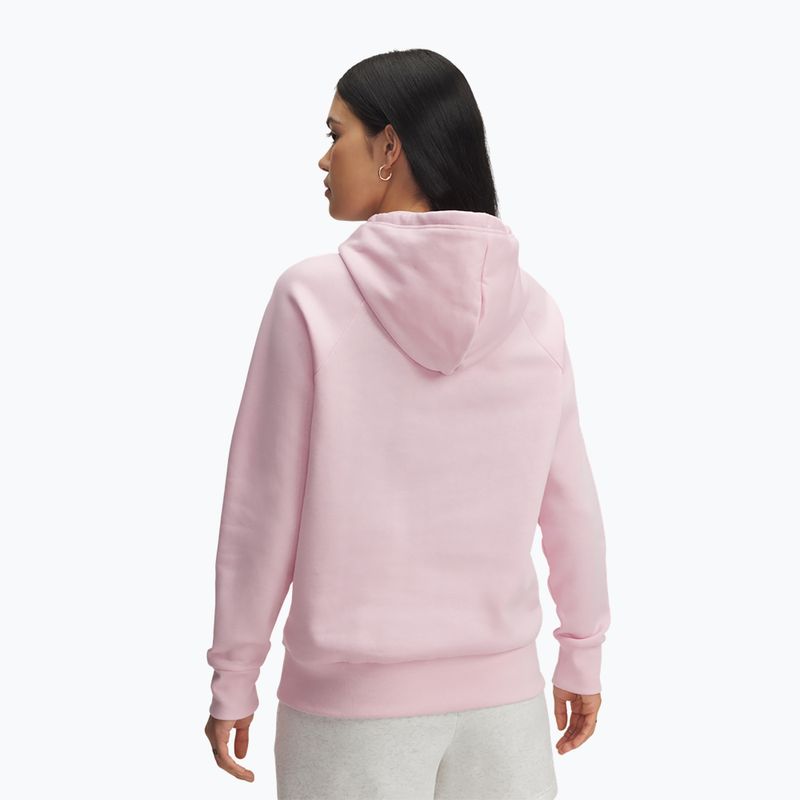 Damen-Sweatshirt Under Armour Rival Fleece Big Logo Hoody prime pink/weiß 2