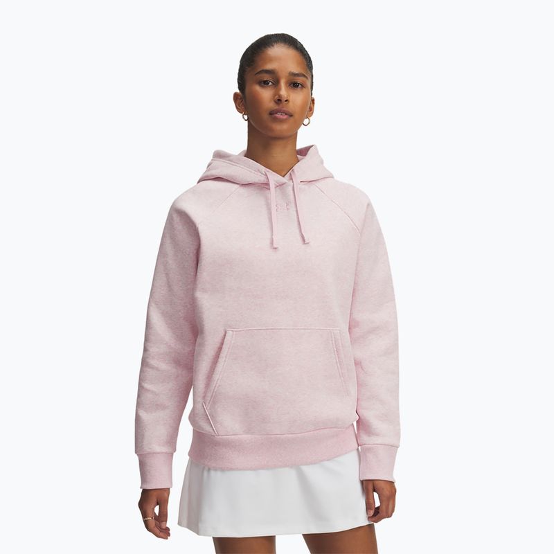 Hoodie Sweatshirt Damen Under Armour Rival Fleece Hoodie prime pink light heather/prime pink
