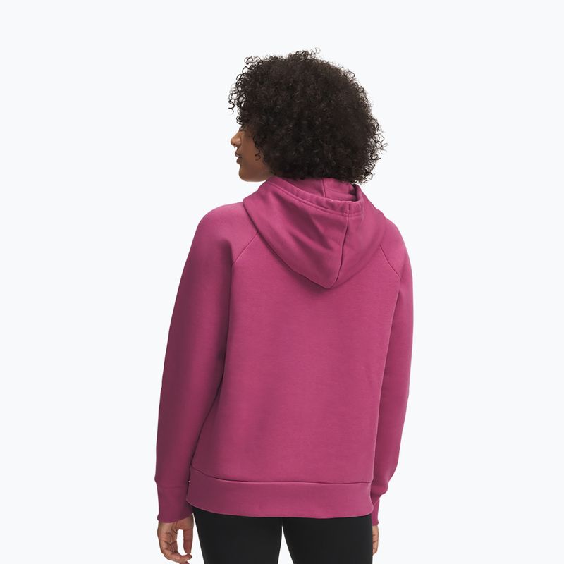 Hoodie Sweatshirt Damen Under Armour Rival Feelce Shimmer Hoody fuchsia dusk/irisdescent 2