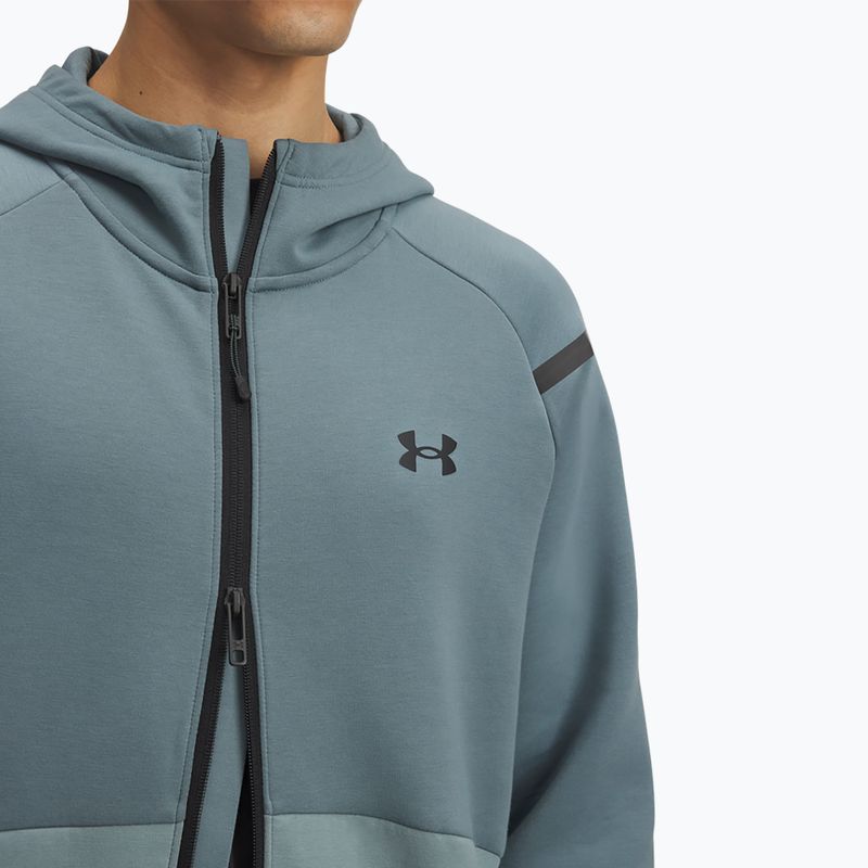 Hoodie Sweatshirt Herren Under Armour Unstoppable Fleece Full Zip HD jasper blue/serpentine/black 3
