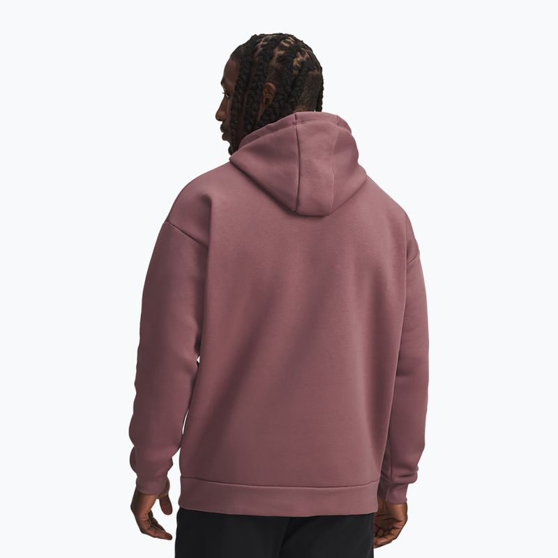 Herrenpullover Under Armour Project Rock Icon Hoody maroon mist/black 2