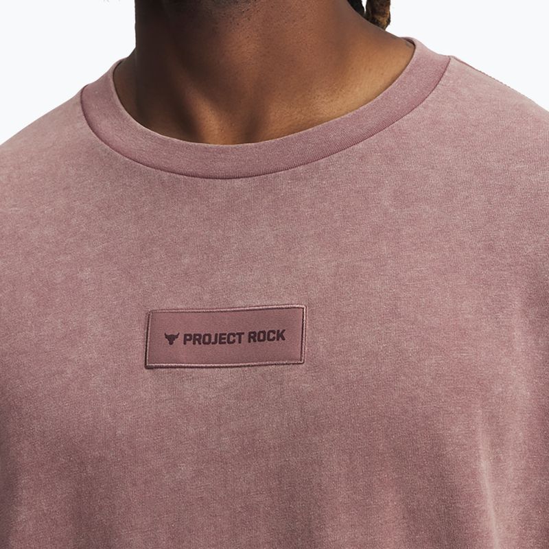 Trainings-T-Shirt Herren Under Armour Project Rock Heavyweight Oversized maroon mist/black 3